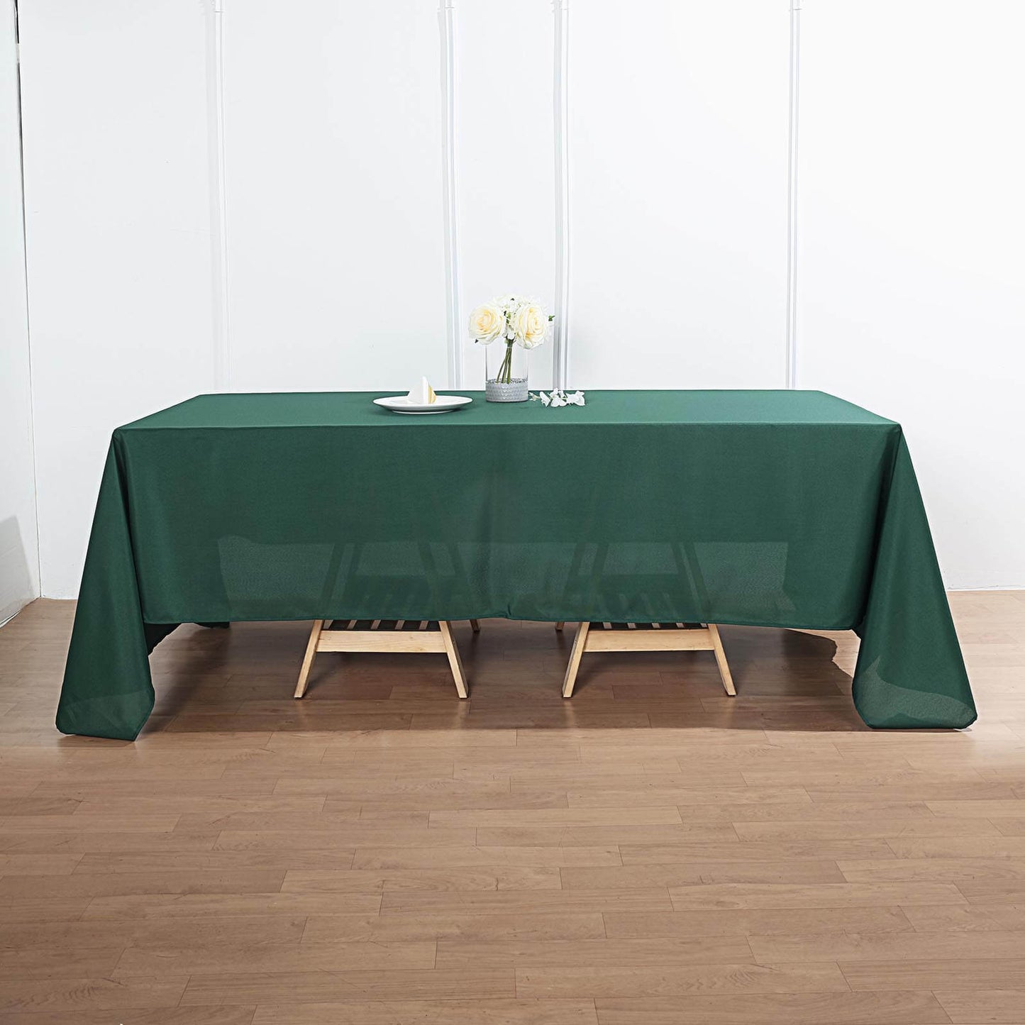 Polyester 72"x120" Rectangle Tablecloth Hunter Emerald Green - Durable and Stylish Table Cover - Linen Luxes