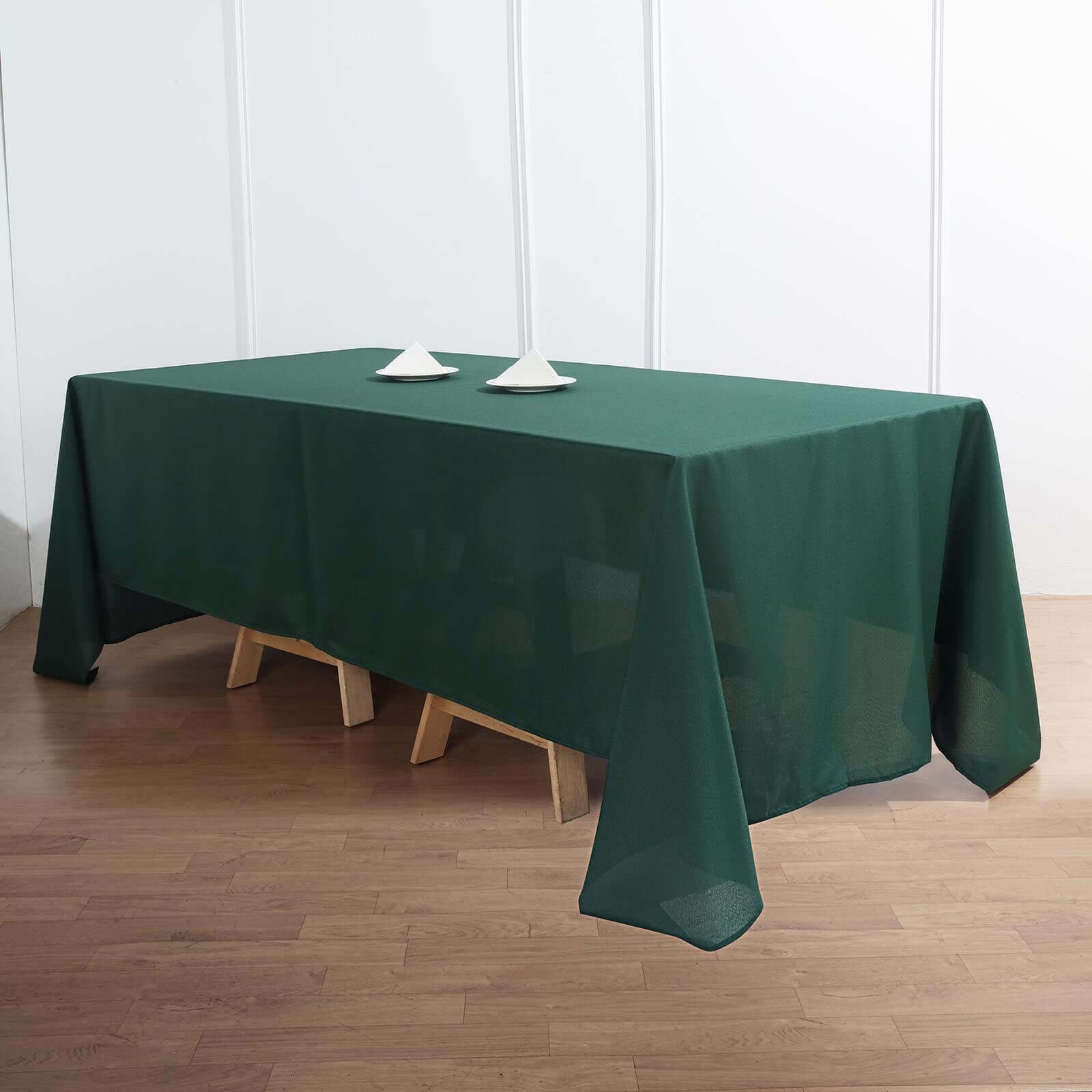Polyester 72"x120" Rectangle Tablecloth Hunter Emerald Green - Durable and Stylish Table Cover - Linen Luxes