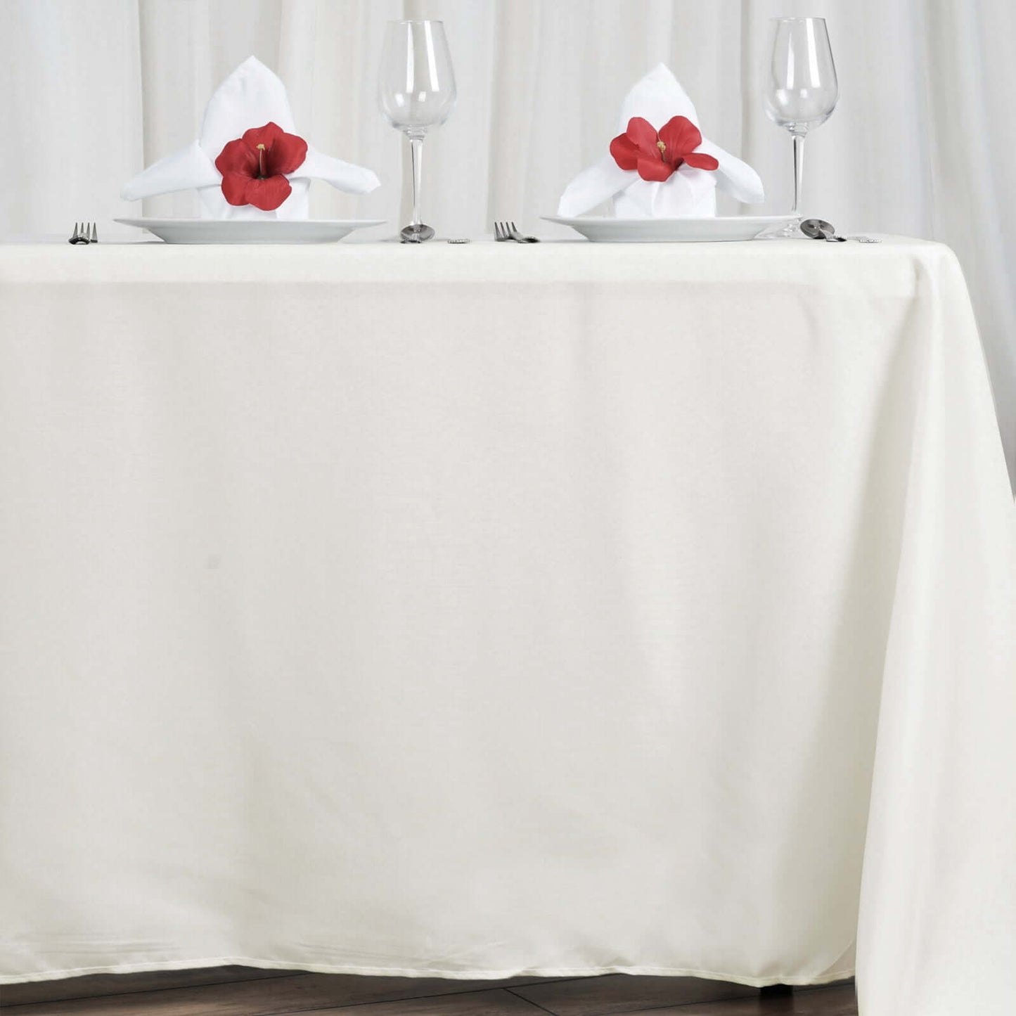 Polyester 72"x120" Rectangle Tablecloth Ivory - Durable and Stylish Table Cover - Linen Luxes