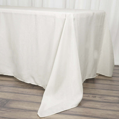 Polyester 72"x120" Rectangle Tablecloth Ivory - Durable and Stylish Table Cover - Linen Luxes