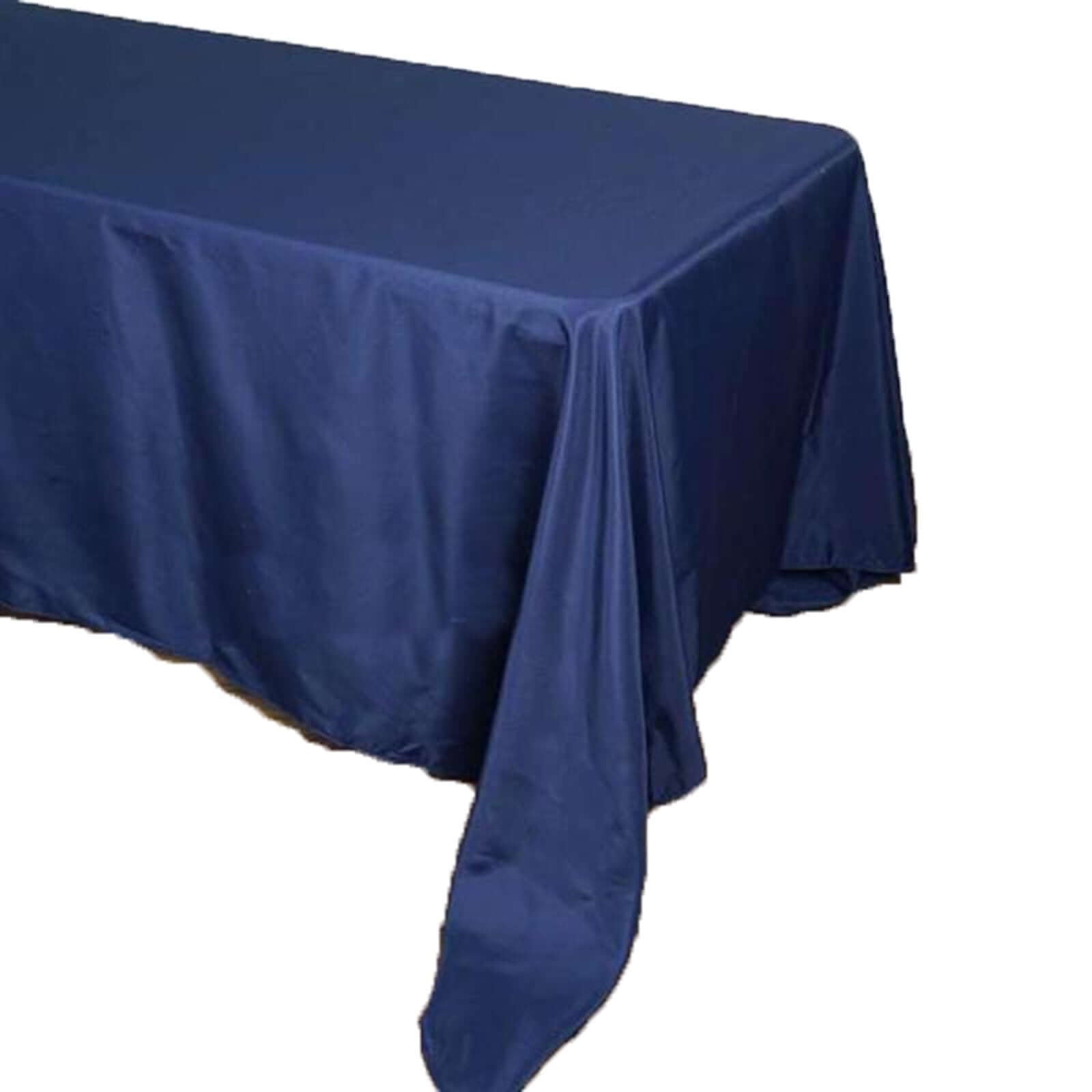 Polyester 72"x120" Rectangle Tablecloth Navy Blue - Durable and Stylish Table Cover - Linen Luxes