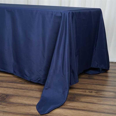 Polyester 72"x120" Rectangle Tablecloth Navy Blue - Durable and Stylish Table Cover - Linen Luxes