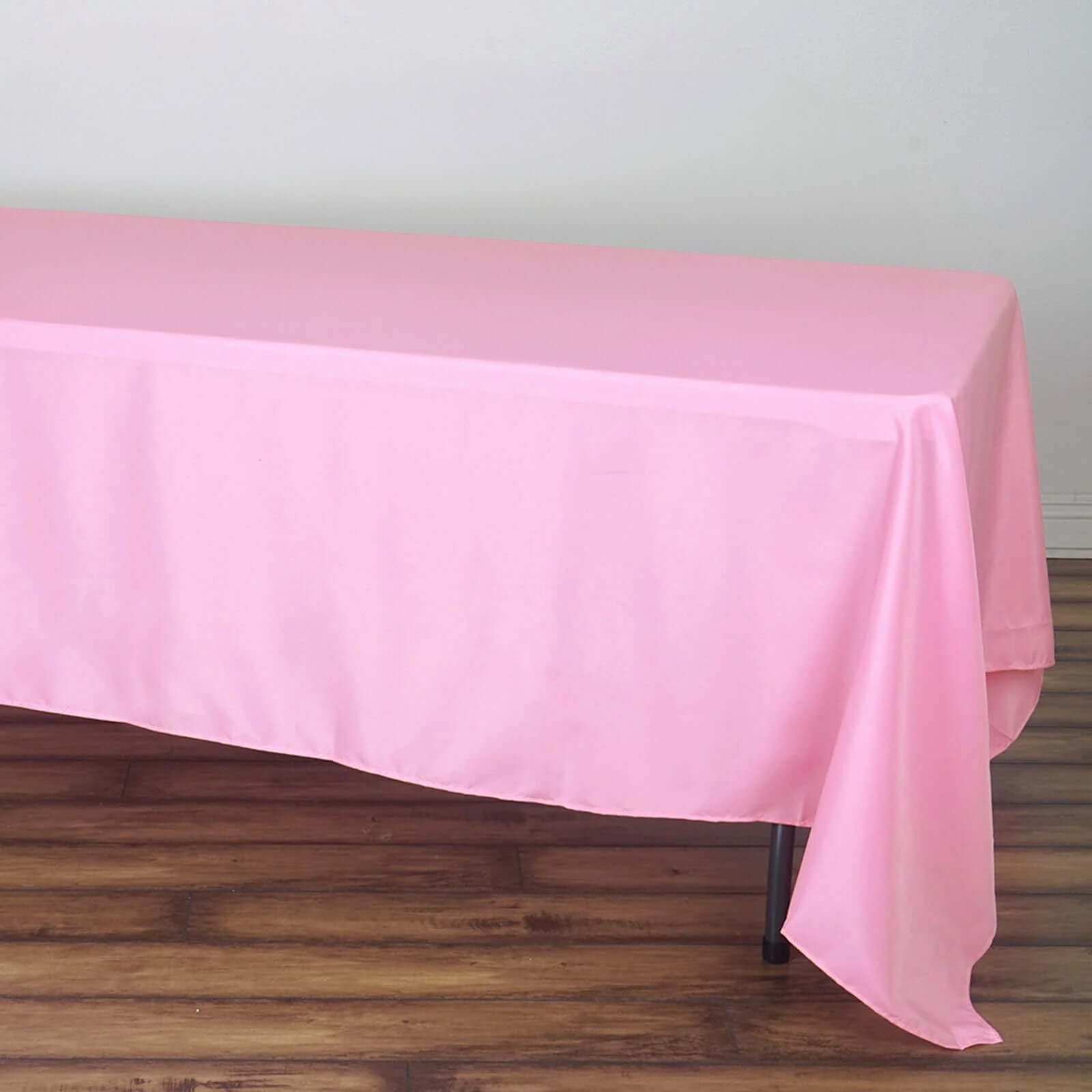 Polyester 72"x120" Rectangle Tablecloth Pink - Durable and Stylish Table Cover - Linen Luxes