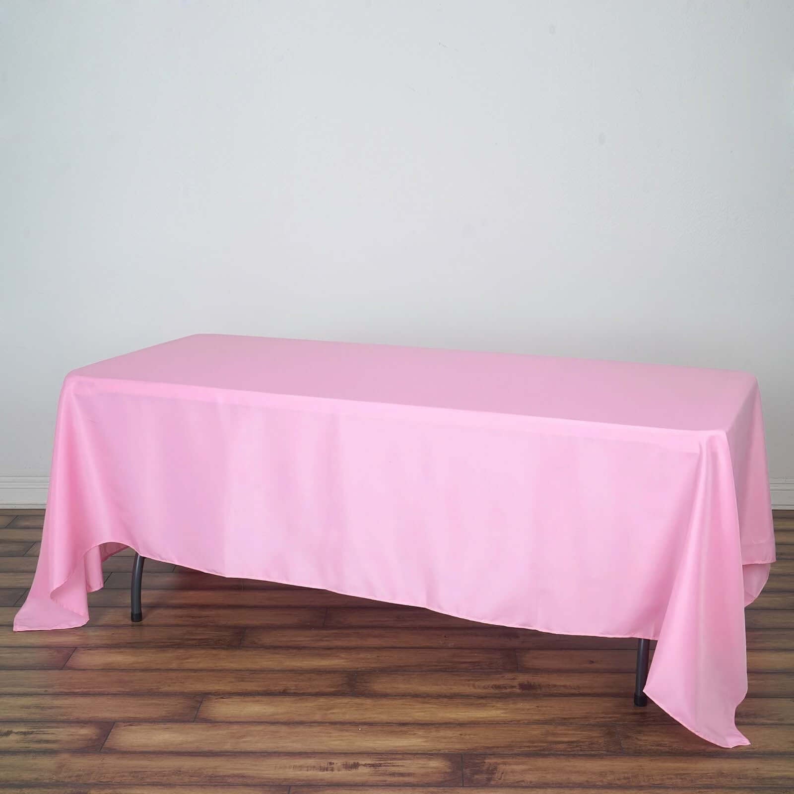 Polyester 72"x120" Rectangle Tablecloth Pink - Durable and Stylish Table Cover - Linen Luxes