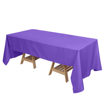 Polyester 72"x120" Rectangle Tablecloth Purple - Durable and Stylish Table Cover - Linen Luxes