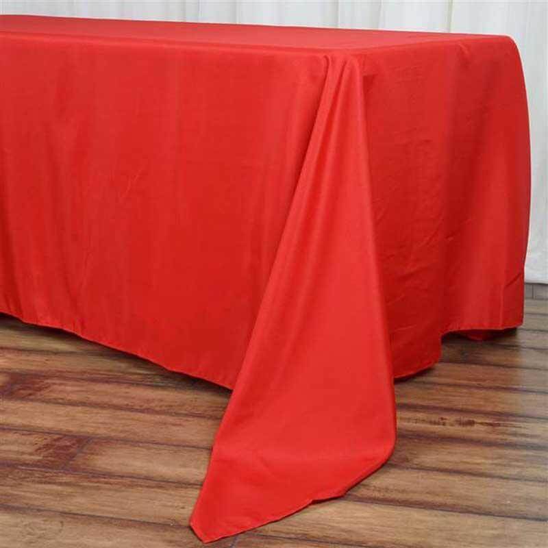 Polyester 72"x120" Rectangle Tablecloth Red - Durable and Stylish Table Cover - Linen Luxes