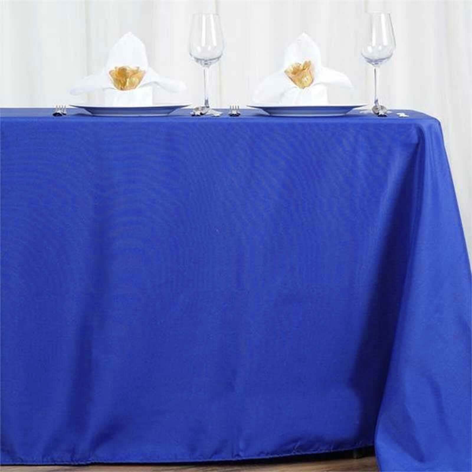 Polyester 72"x120" Rectangle Tablecloth Royal Blue - Durable and Stylish Table Cover - Linen Luxes