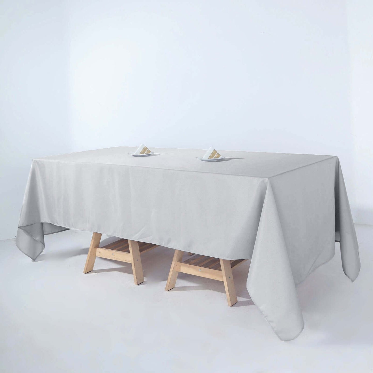 Polyester 72"x120" Rectangle Tablecloth Silver - Durable and Stylish Table Cover - Linen Luxes
