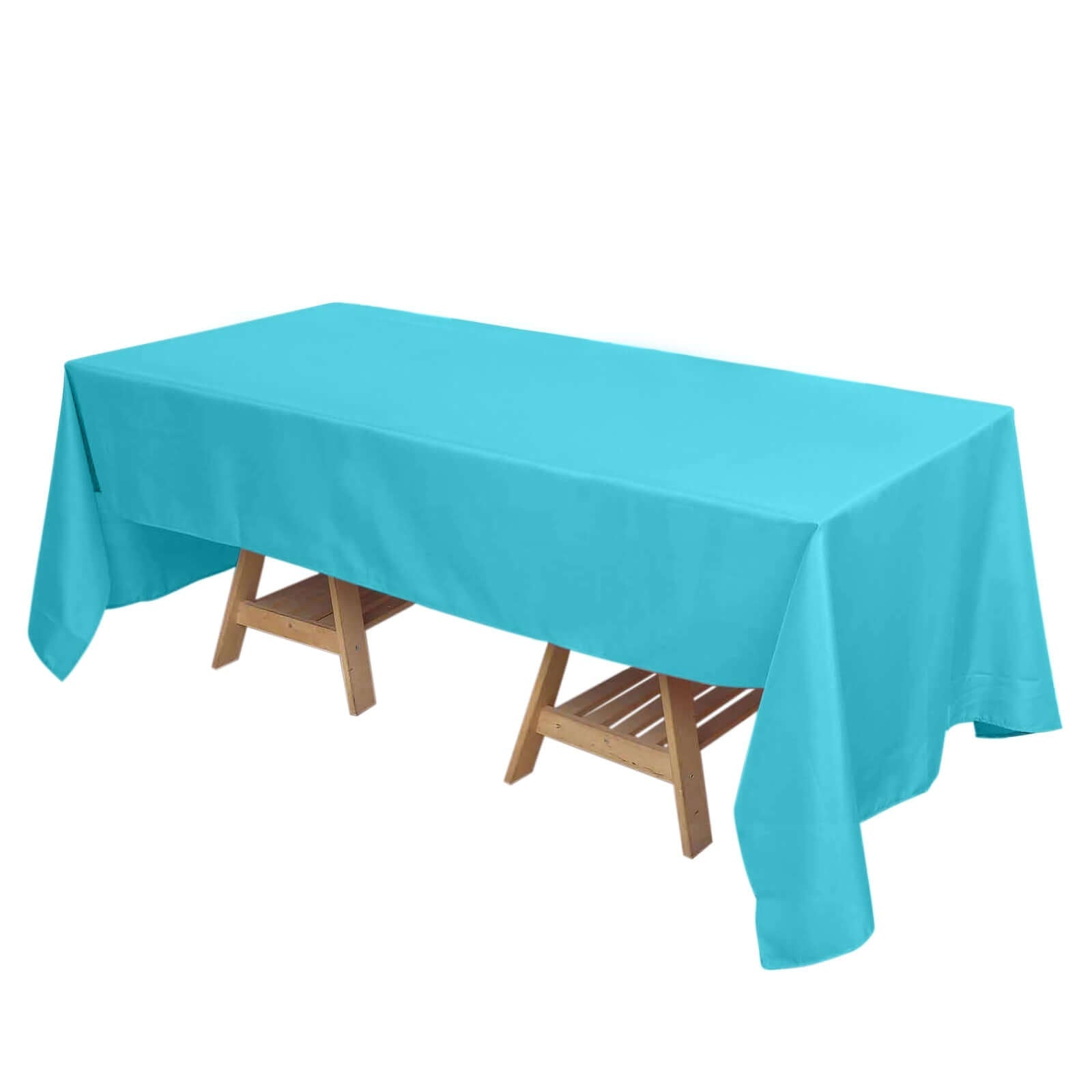 Polyester 72"x120" Rectangle Tablecloth Turquoise - Durable and Stylish Table Cover - Linen Luxes