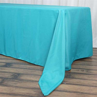 Polyester 72"x120" Rectangle Tablecloth Turquoise - Durable and Stylish Table Cover - Linen Luxes