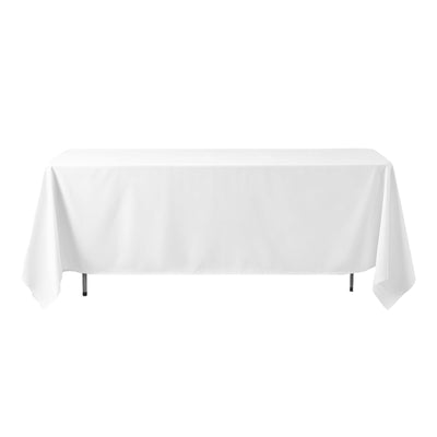 Polyester 72"x120" Rectangle Tablecloth White - Durable and Stylish Table Cover for Events - Linen Luxes