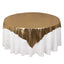 Polyester 72"x72" Table Overlay Square Tablecloth Antique Gold - Sequin Dots Wrinkle-Free Table Cover