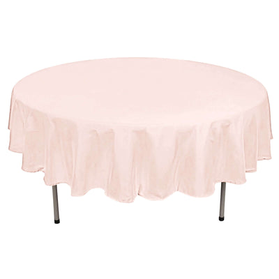 Polyester 90" Round Tablecloth Blush - Stain & Wrinkle - Resistant Table Cover - Linen Luxes
