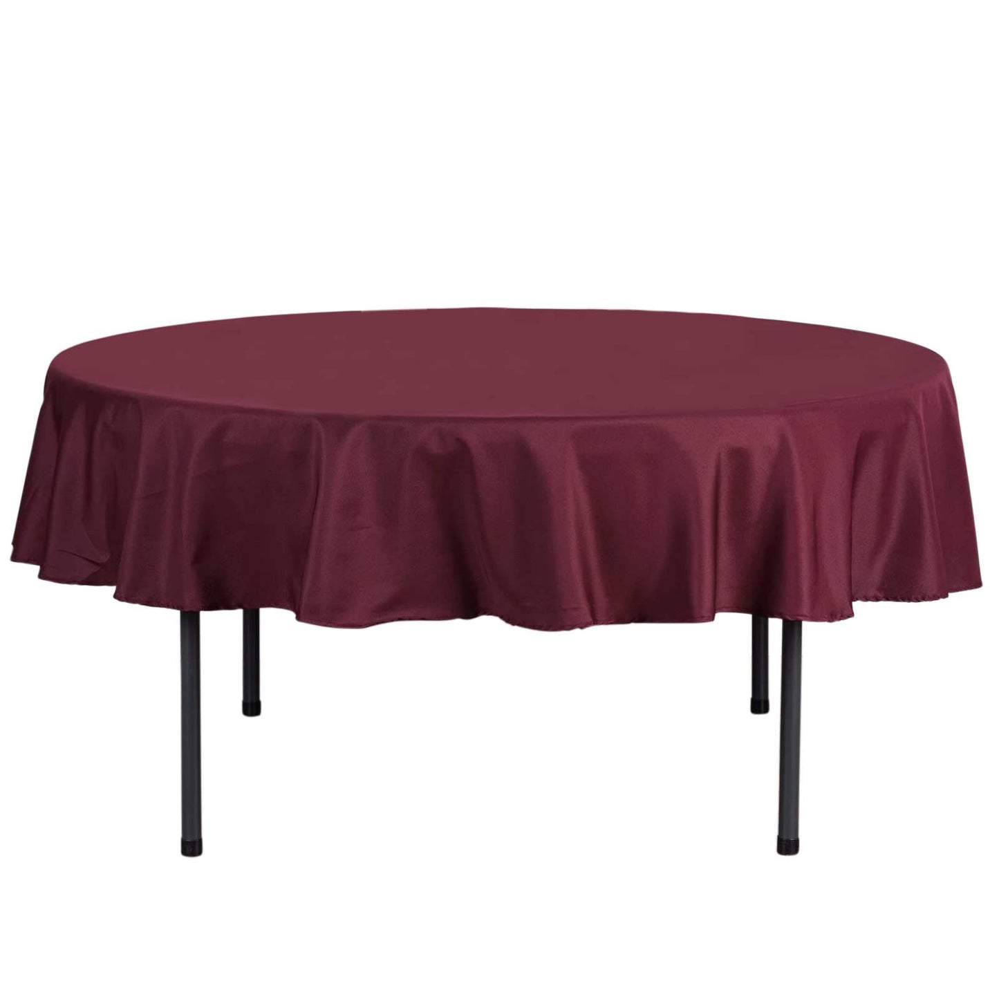 Polyester 90" Round Tablecloth Burgundy - Stain & Wrinkle - Resistant Table Cover - Linen Luxes