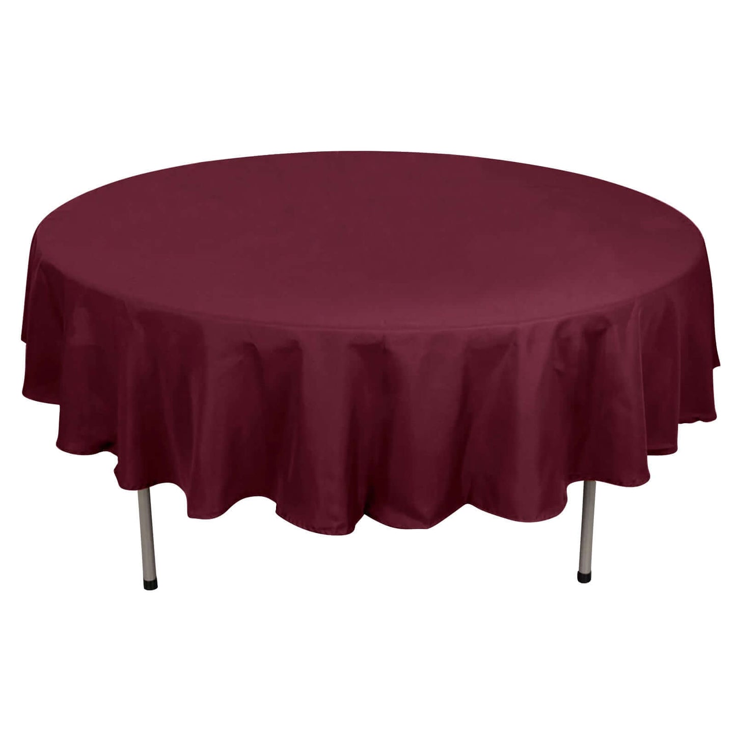 Polyester 90" Round Tablecloth Burgundy - Stain & Wrinkle - Resistant Table Cover - Linen Luxes