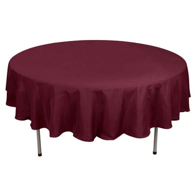 Polyester 90" Round Tablecloth Burgundy - Stain & Wrinkle - Resistant Table Cover - Linen Luxes
