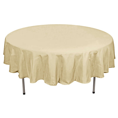 Polyester 90" Round Tablecloth Champagne - Stain & Wrinkle - Resistant Table Cover - Linen Luxes