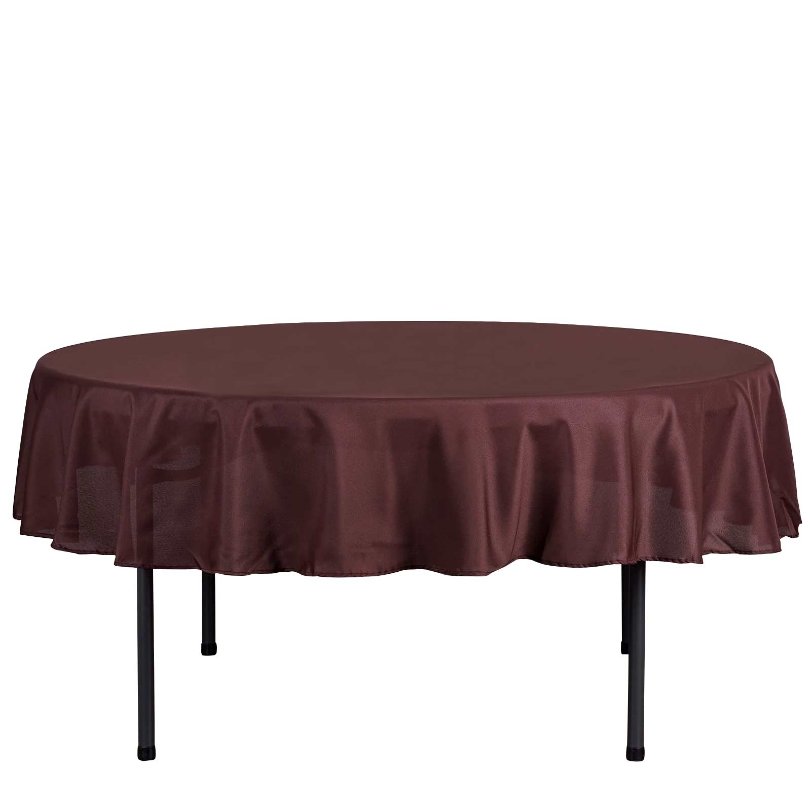 Polyester 90" Round Tablecloth Chocolate - Stain & Wrinkle - Resistant Table Cover - Linen Luxes