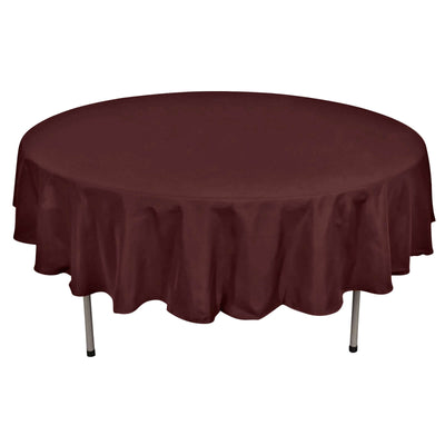 Polyester 90" Round Tablecloth Chocolate - Stain & Wrinkle - Resistant Table Cover - Linen Luxes
