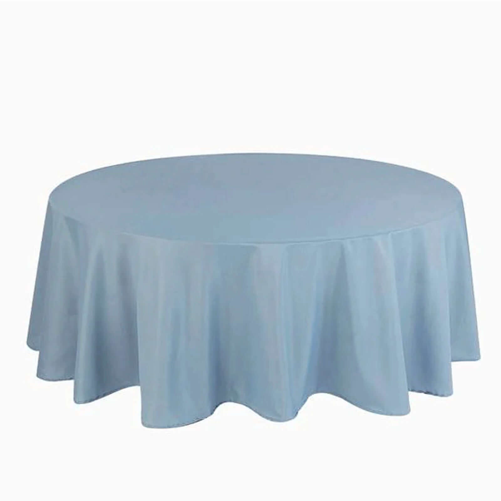 Polyester 90" Round Tablecloth Dusty Blue - Stain & Wrinkle - Resistant Table Cover - Linen Luxes
