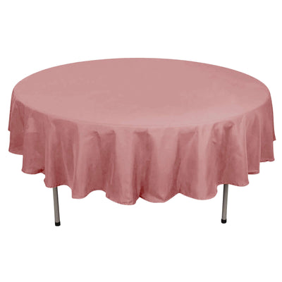 Polyester 90" Round Tablecloth Dusty Rose - Stain & Wrinkle - Resistant Table Cover - Linen Luxes