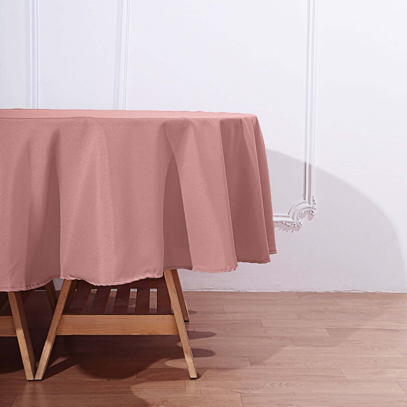 Polyester 90" Round Tablecloth Dusty Rose - Stain & Wrinkle - Resistant Table Cover - Linen Luxes