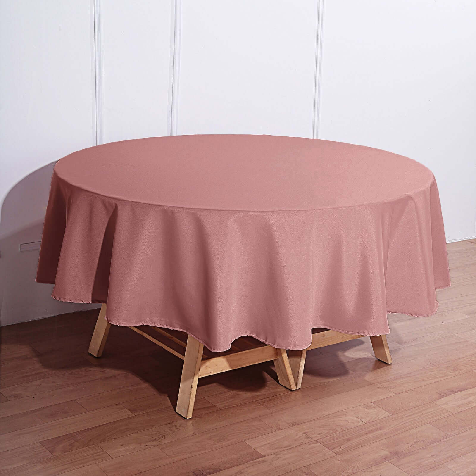 Polyester 90" Round Tablecloth Dusty Rose - Stain & Wrinkle - Resistant Table Cover - Linen Luxes