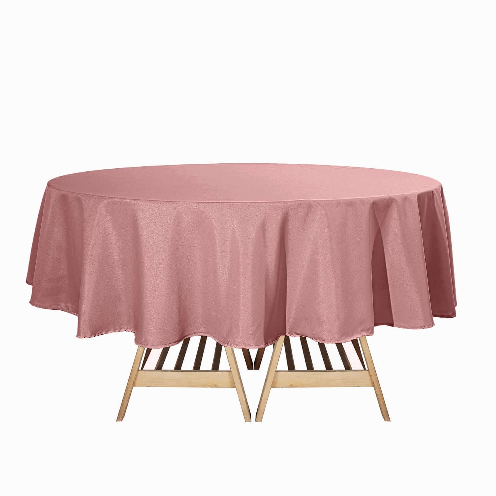 Polyester 90" Round Tablecloth Dusty Rose - Stain & Wrinkle - Resistant Table Cover - Linen Luxes