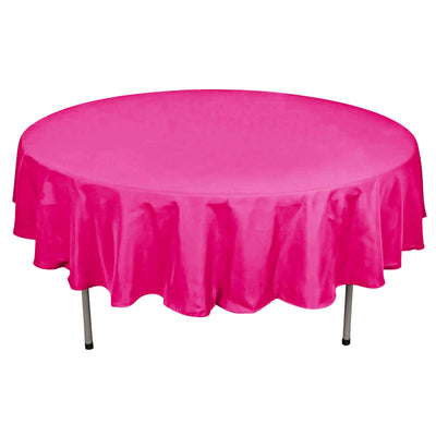 Polyester 90" Round Tablecloth Fuchsia - Stain & Wrinkle - Resistant Table Cover - Linen Luxes