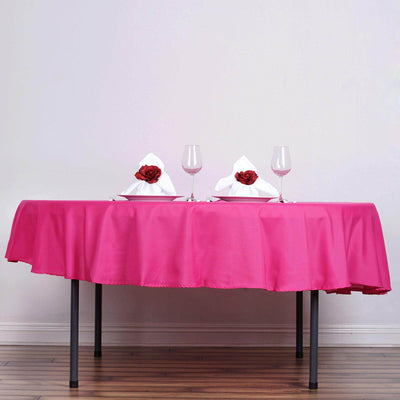 Polyester 90" Round Tablecloth Fuchsia - Stain & Wrinkle - Resistant Table Cover - Linen Luxes