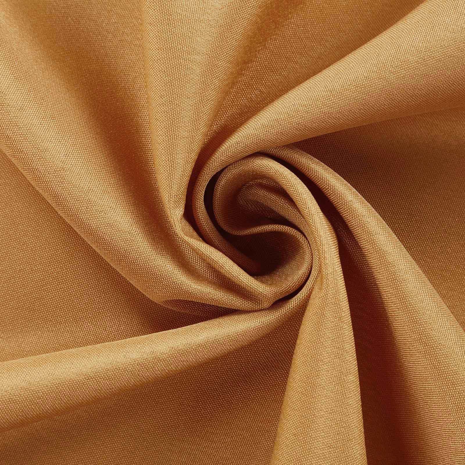 Polyester 90" Round Tablecloth Gold - Stain and Wrinkle - Resistant Table Cover for Party & Gatherings - Linen Luxes