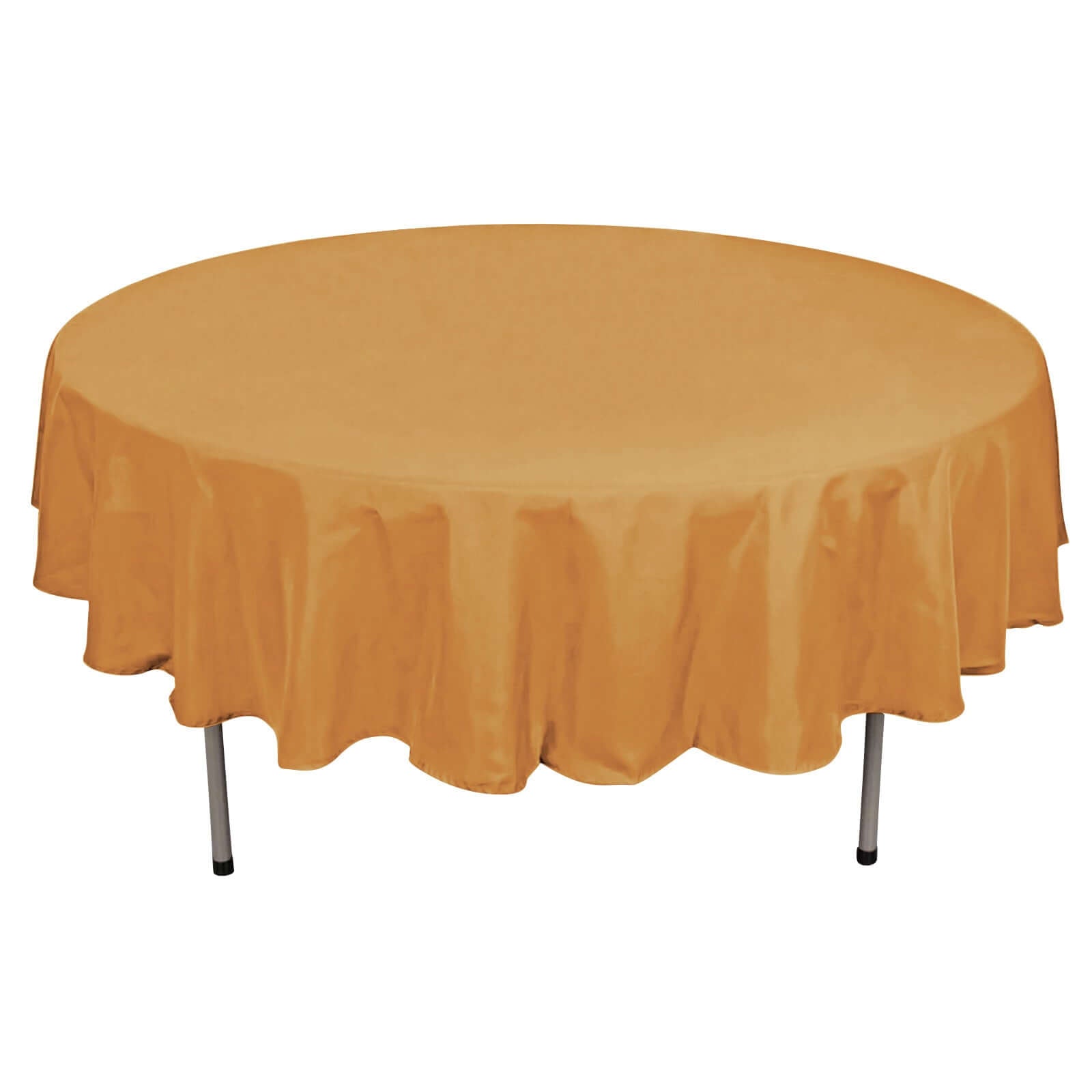 Polyester 90" Round Tablecloth Gold - Stain and Wrinkle - Resistant Table Cover for Party & Gatherings - Linen Luxes