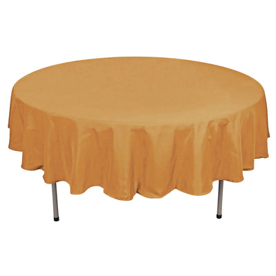 Polyester 90" Round Tablecloth Gold - Stain and Wrinkle - Resistant Table Cover for Party & Gatherings - Linen Luxes