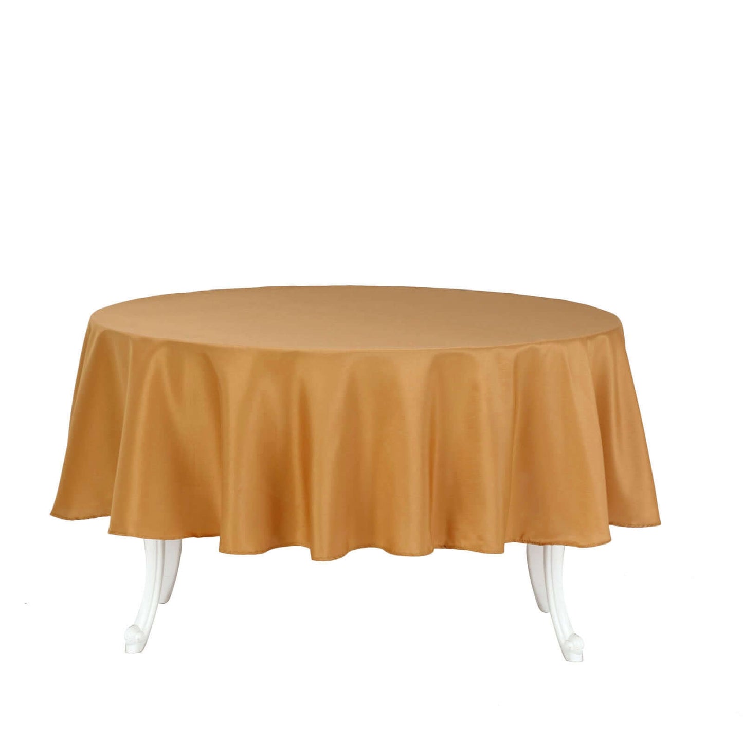 Polyester 90" Round Tablecloth Gold - Stain and Wrinkle - Resistant Table Cover for Party & Gatherings - Linen Luxes