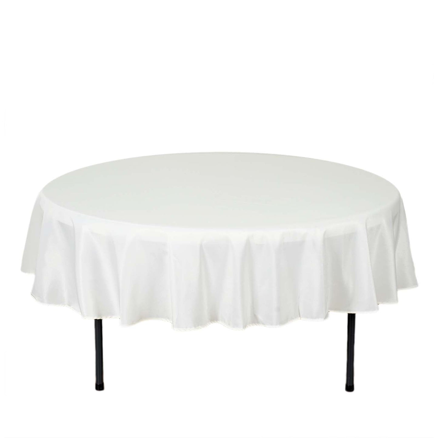 Polyester 90" Round Tablecloth Ivory - Stain & Wrinkle - Resistant Table Cover - Linen Luxes