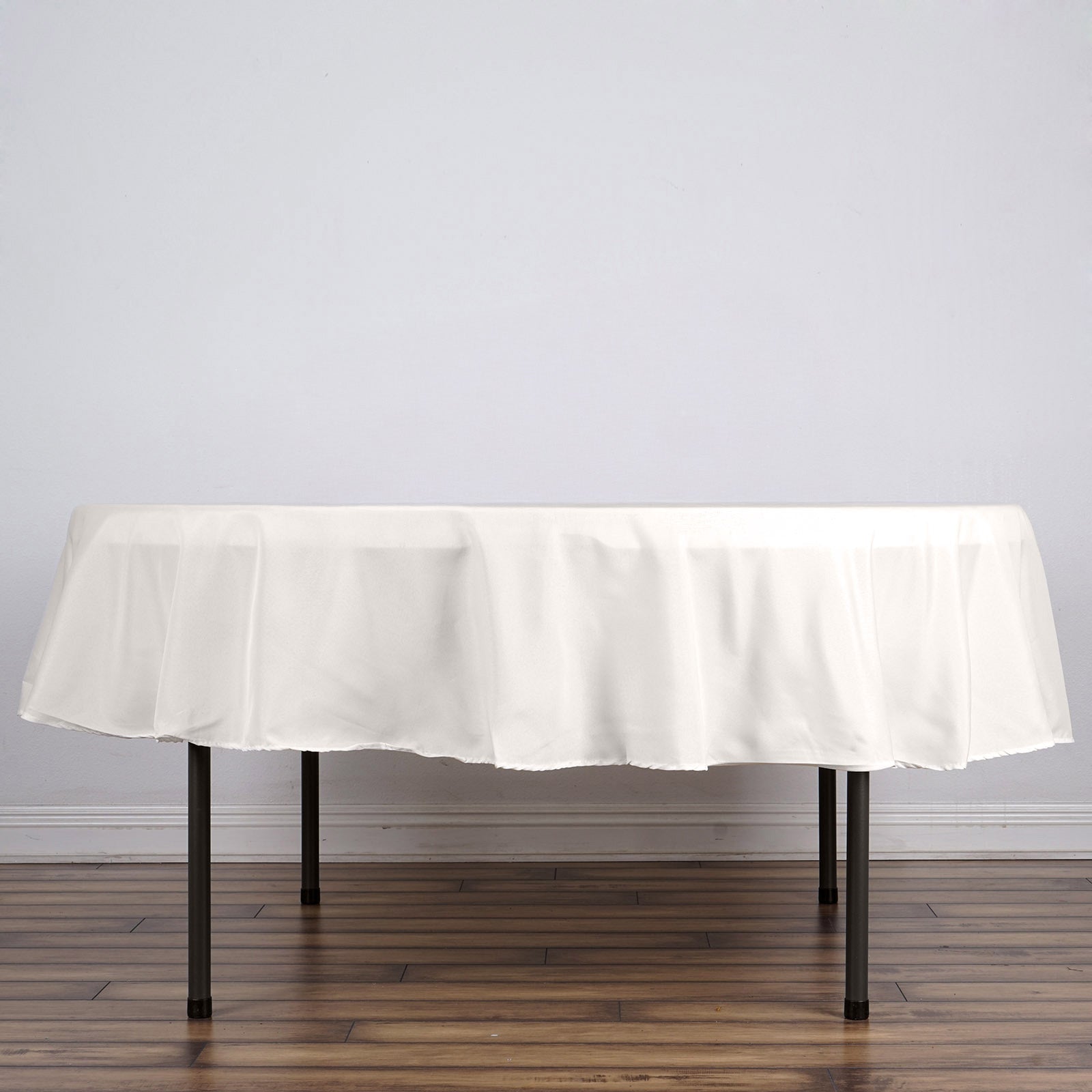 Polyester 90" Round Tablecloth Ivory - Stain & Wrinkle - Resistant Table Cover - Linen Luxes