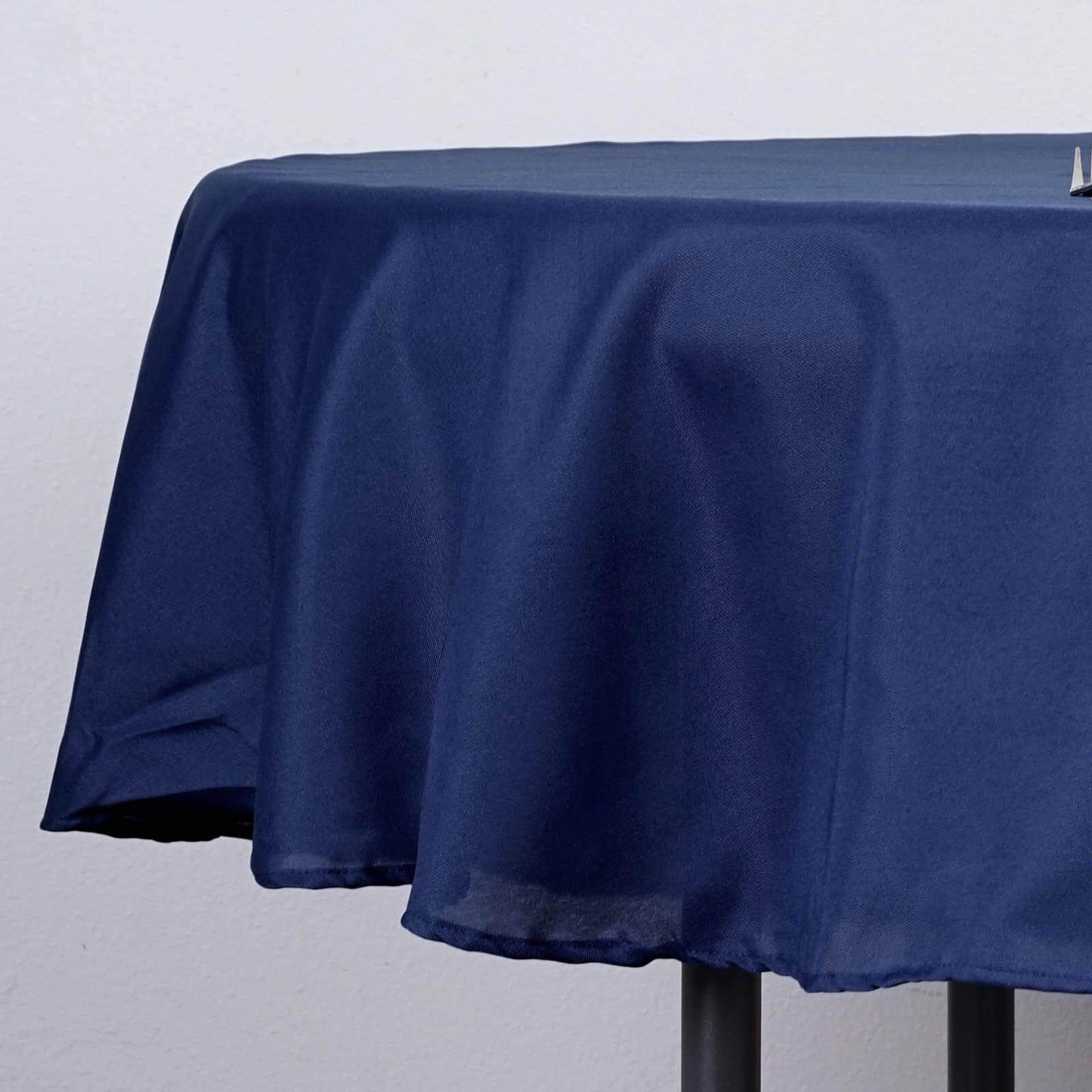 Polyester 90" Round Tablecloth Navy Blue - Stain & Wrinkle - Resistant Table Cover - Linen Luxes