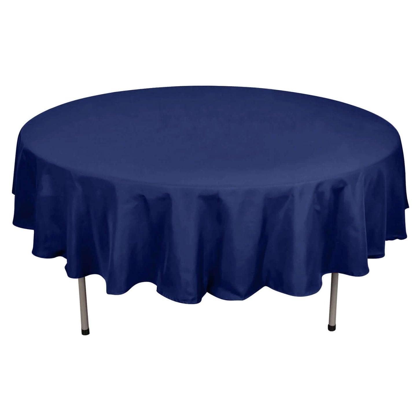 Polyester 90" Round Tablecloth Navy Blue - Stain & Wrinkle - Resistant Table Cover - Linen Luxes