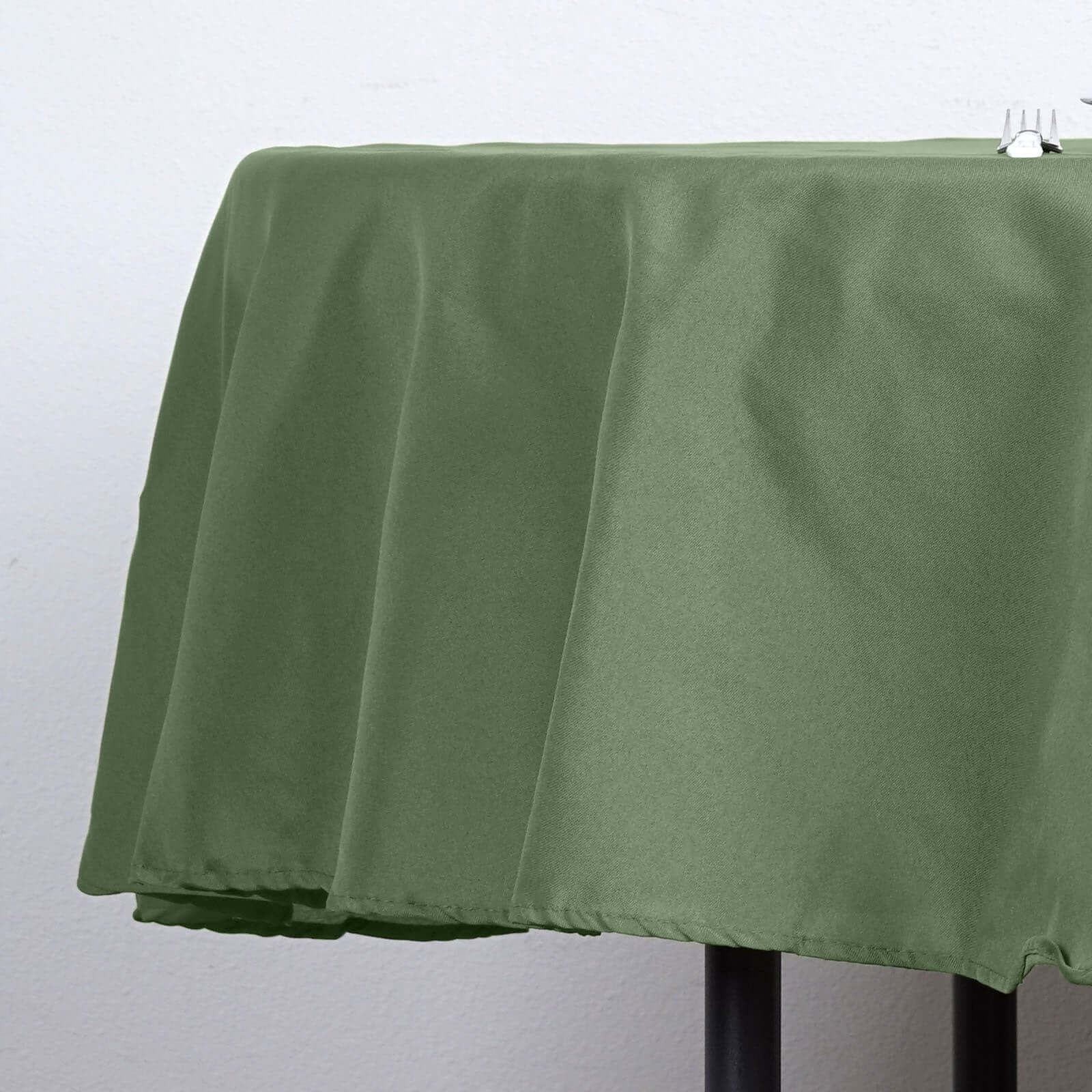 Polyester 90" Round Tablecloth Olive Green - Stain & Wrinkle - Resistant Table Cover - Linen Luxes