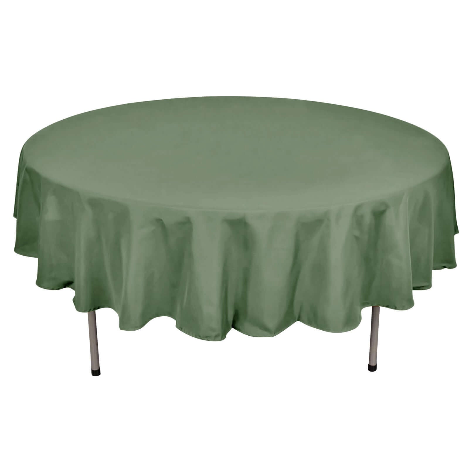 Polyester 90" Round Tablecloth Olive Green - Stain & Wrinkle - Resistant Table Cover - Linen Luxes