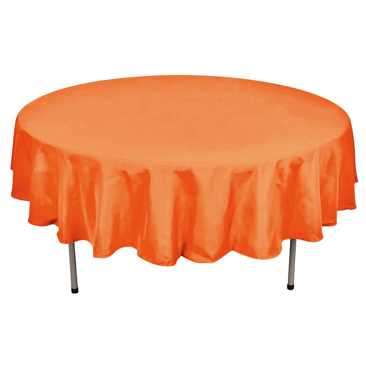 Polyester 90" Round Tablecloth Orange - Stain & Wrinkle - Resistant Table Cover - Linen Luxes