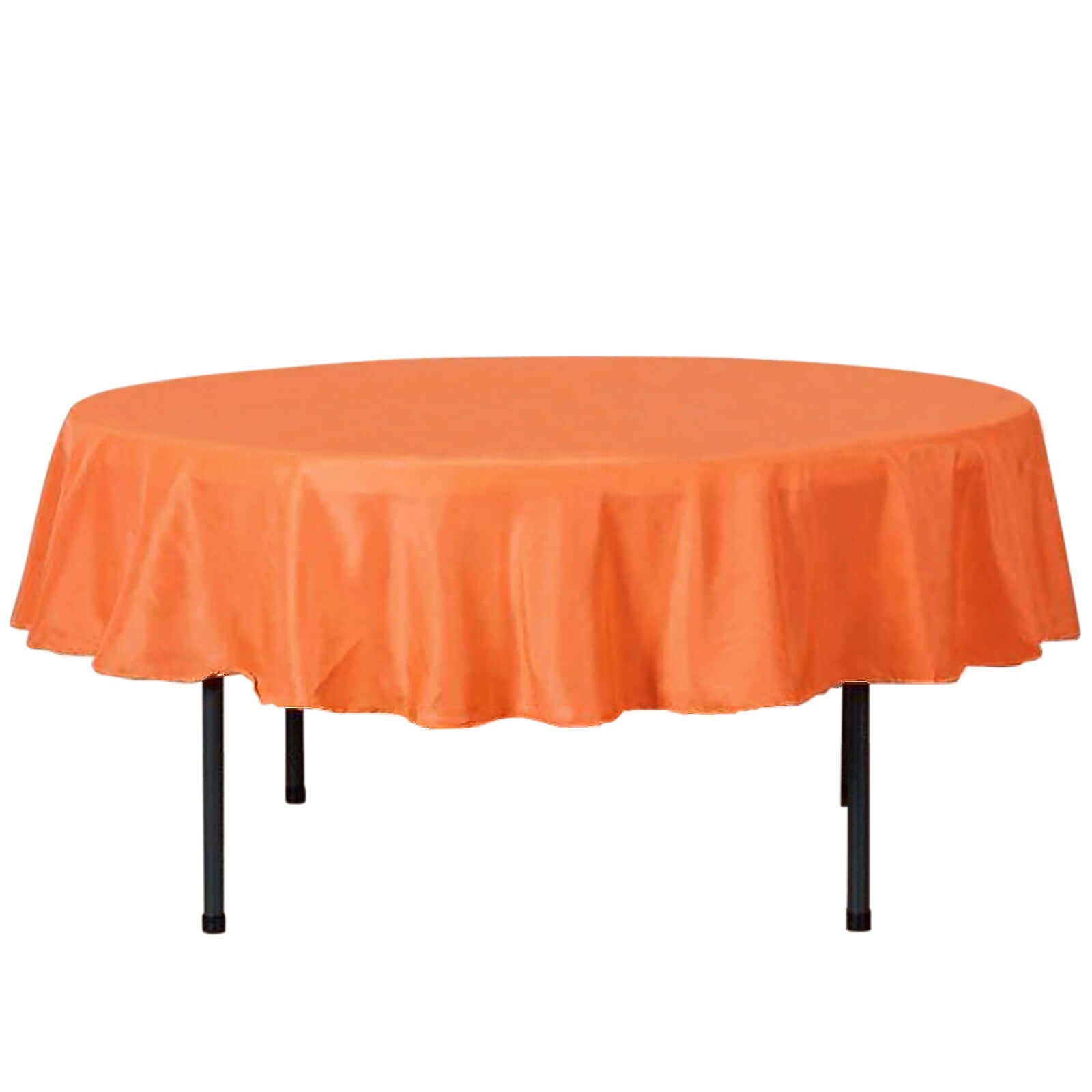 Polyester 90" Round Tablecloth Orange - Stain & Wrinkle - Resistant Table Cover - Linen Luxes