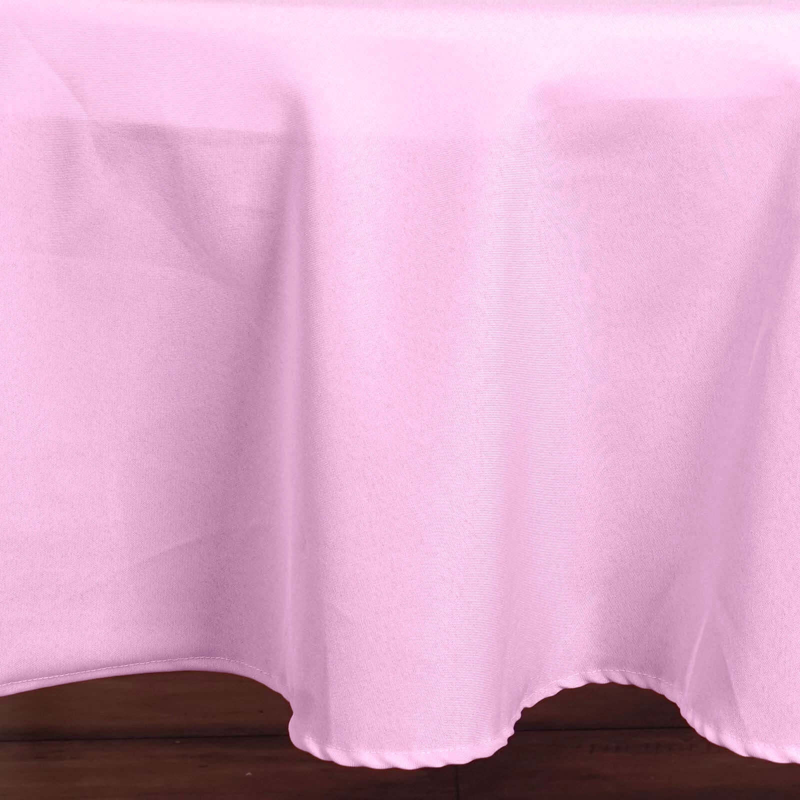 Polyester 90" Round Tablecloth Pink - Stain & Wrinkle - Resistant Table Cover - Linen Luxes