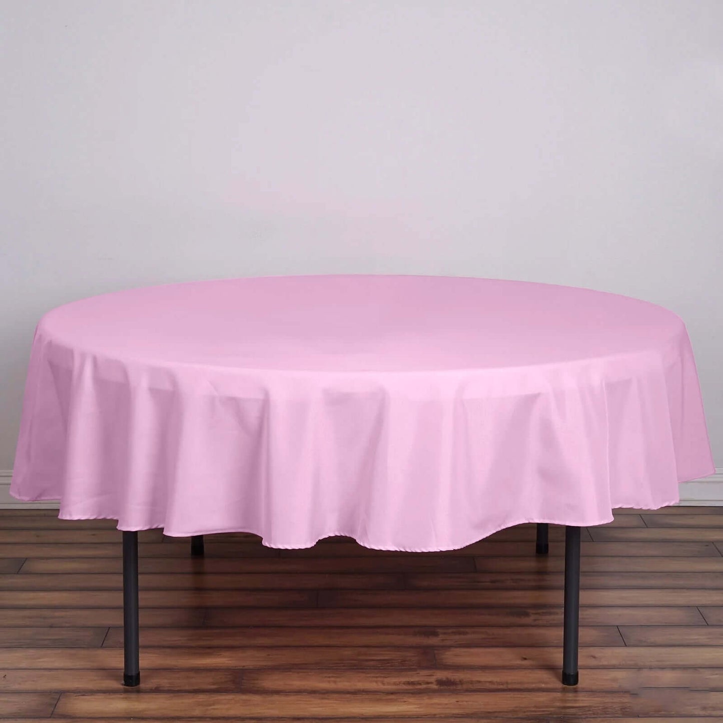 Polyester 90" Round Tablecloth Pink - Stain & Wrinkle - Resistant Table Cover - Linen Luxes