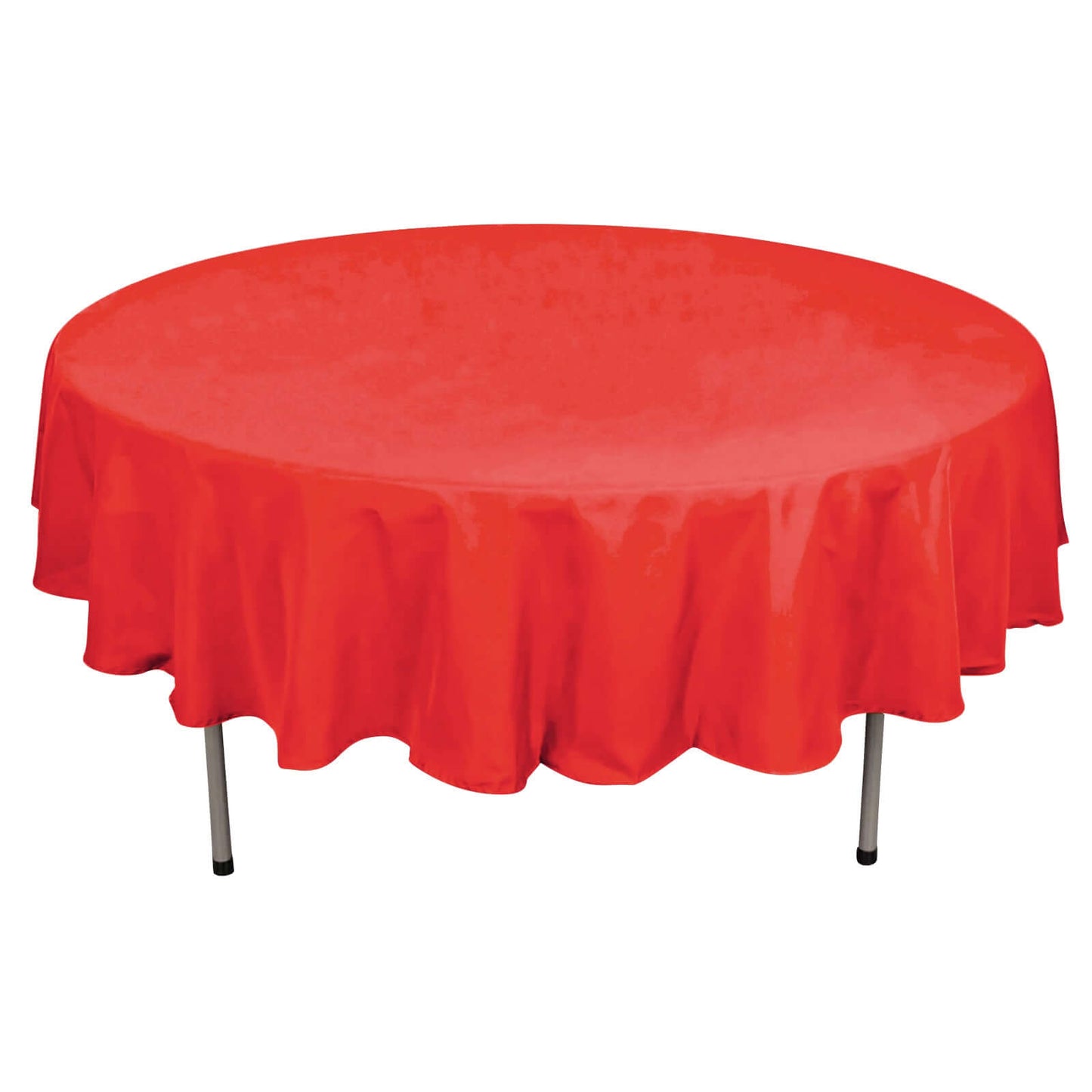 Polyester 90" Round Tablecloth Red - Stain & Wrinkle - Resistant Table Cover - Linen Luxes