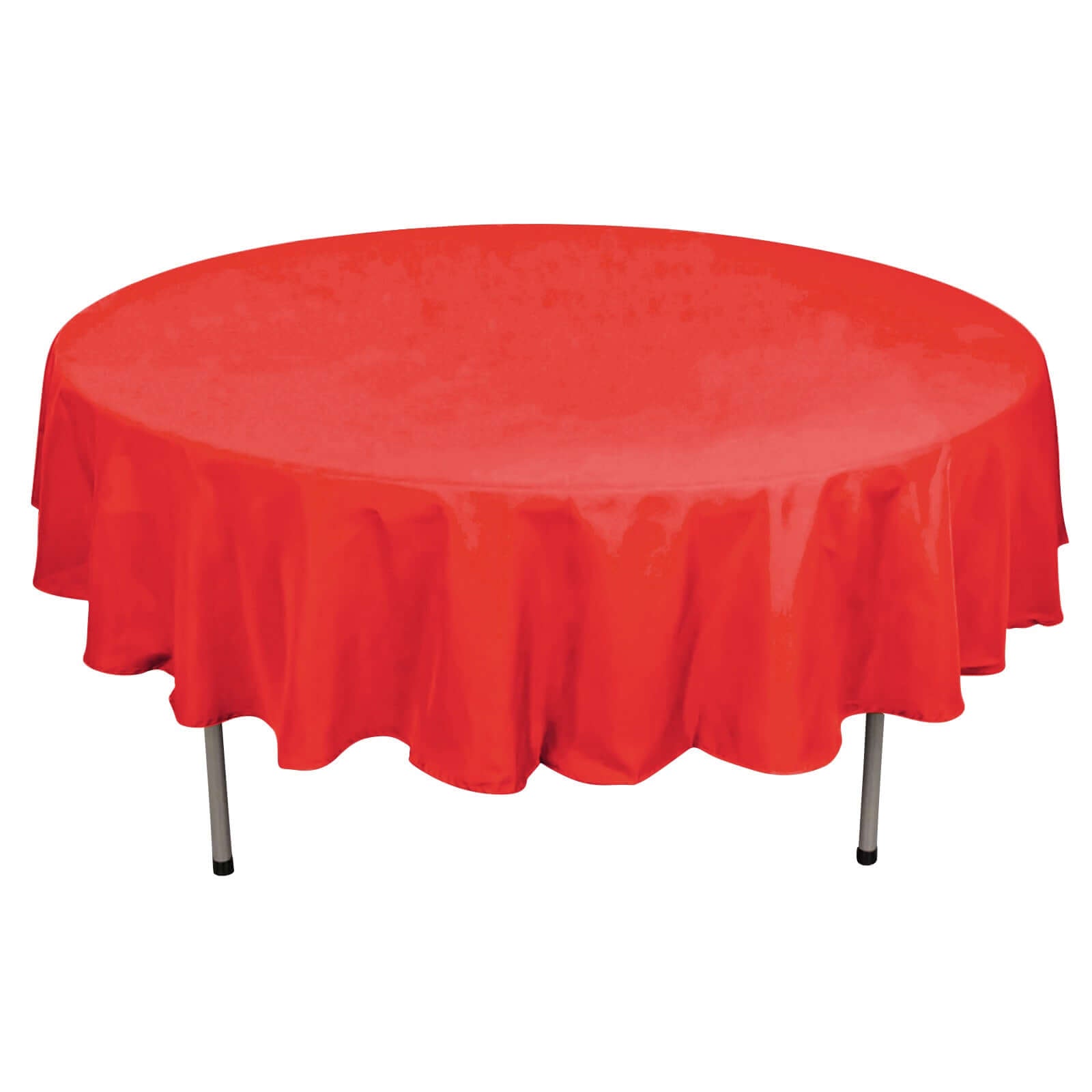 Polyester 90" Round Tablecloth Red - Stain & Wrinkle - Resistant Table Cover - Linen Luxes
