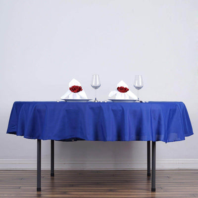 Polyester 90" Round Tablecloth Royal Blue - Stain & Wrinkle - Resistant Table Cover - Linen Luxes
