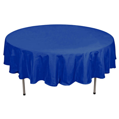 Polyester 90" Round Tablecloth Royal Blue - Stain & Wrinkle - Resistant Table Cover - Linen Luxes