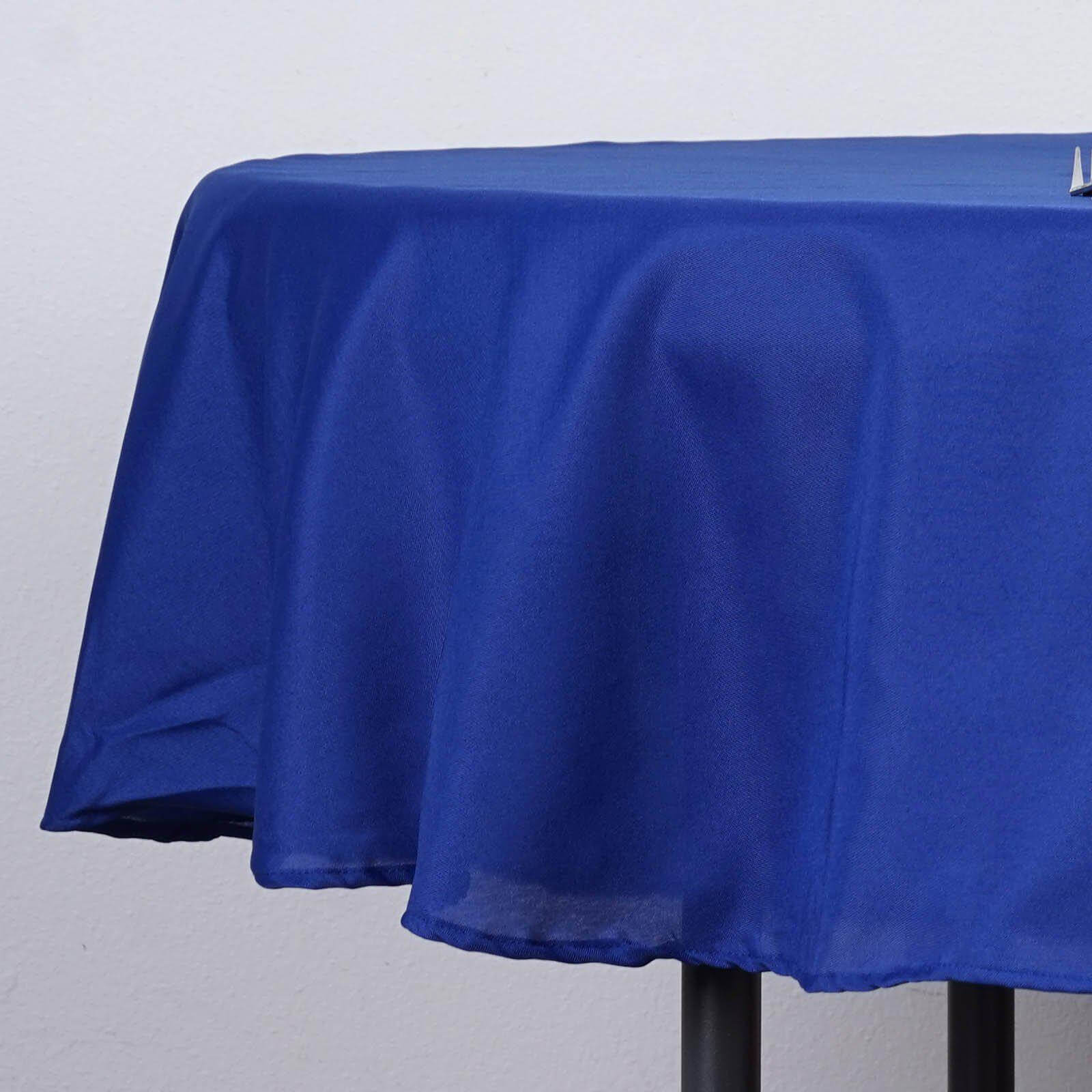 Polyester 90" Round Tablecloth Royal Blue - Stain & Wrinkle - Resistant Table Cover - Linen Luxes