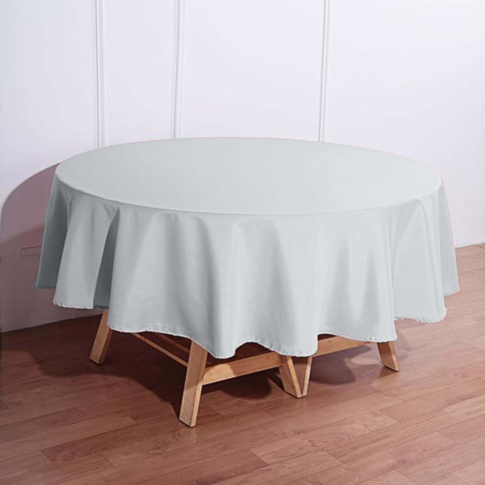 Polyester 90" Round Tablecloth Silver - Stain & Wrinkle - Resistant Table Cover - Linen Luxes